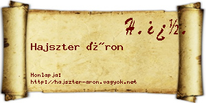Hajszter Áron névjegykártya
