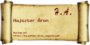 Hajszter Áron névjegykártya