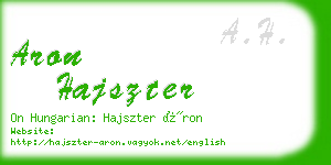 aron hajszter business card